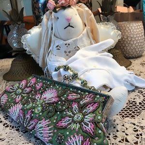 Vintage Accessories inc. Beaded Clutch & Gloves